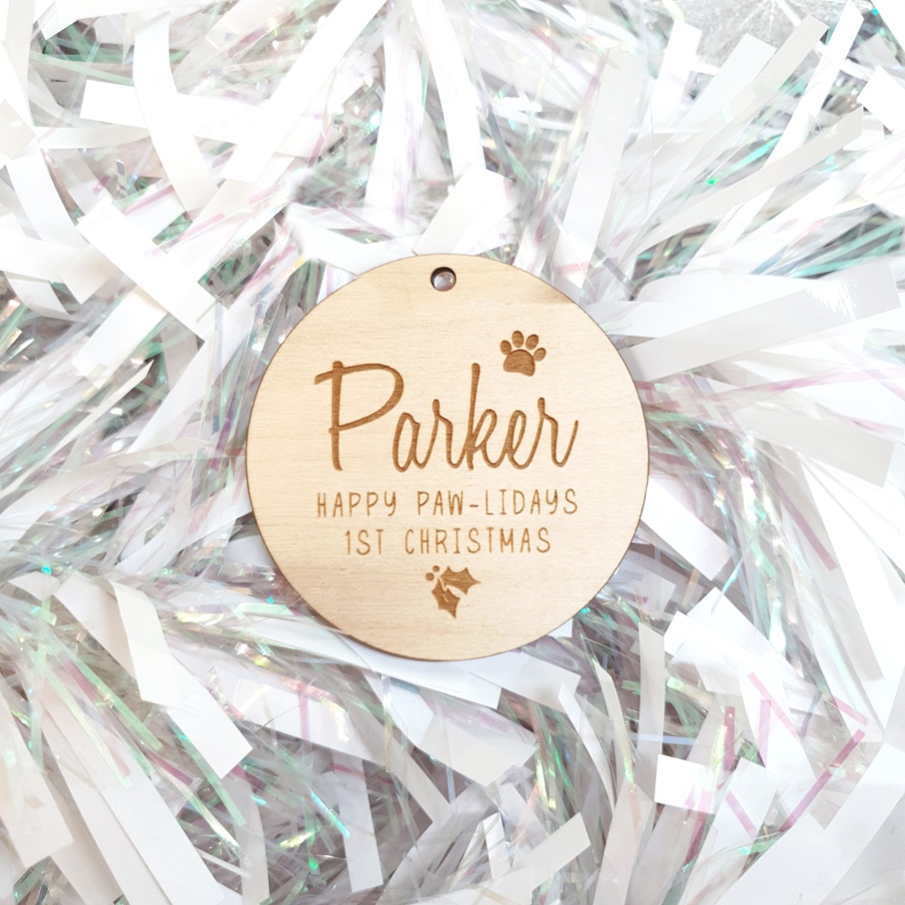 Personalised Pet Bauble - Happy Paw-lidays